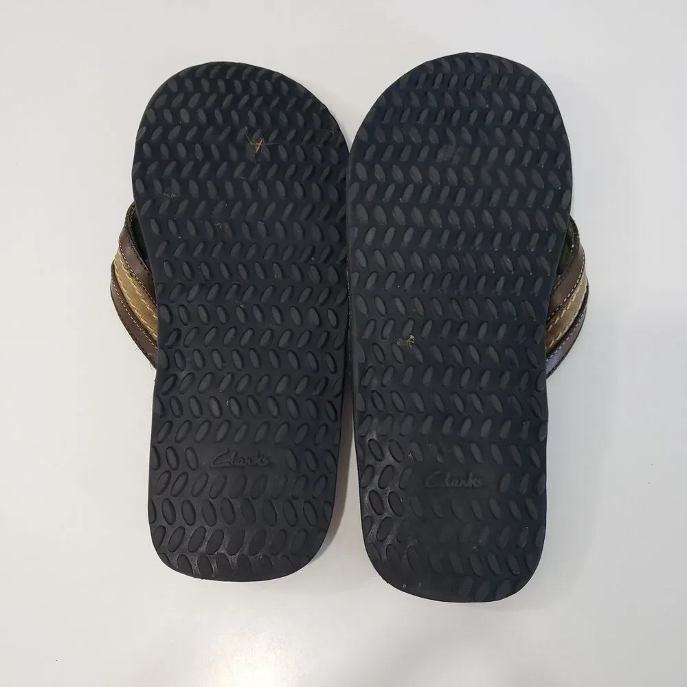 Clarks Men's Brown Leather Thong Sandals, Size 11